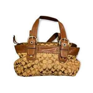 Vintage Coach Signature Jacquard Shoulder Bag